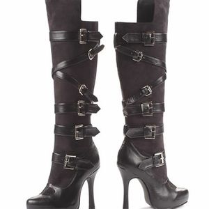 Leg Avenue Shoes By Ellie Knee High Buckle